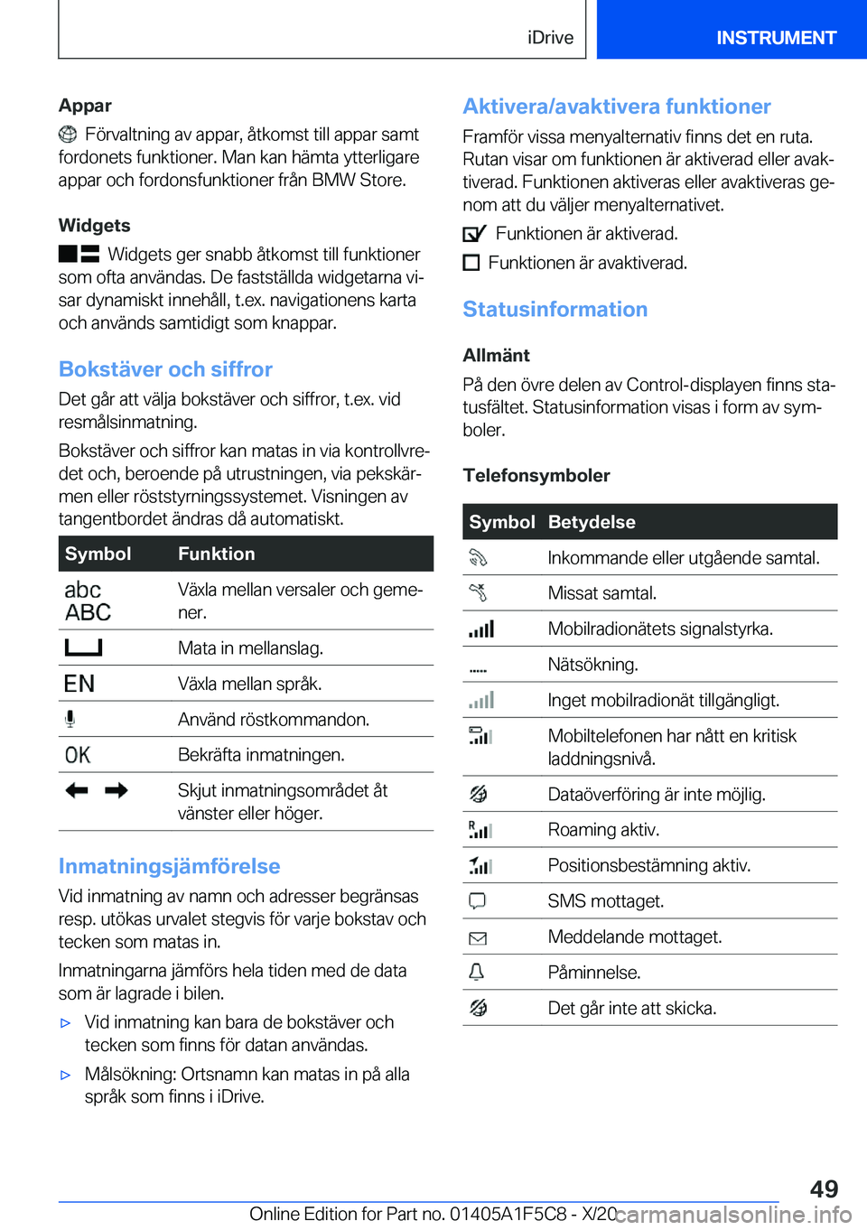 BMW X4 M 2021  InstruktionsbÖcker (in Swedish) �A�p�p�a�r
���F�