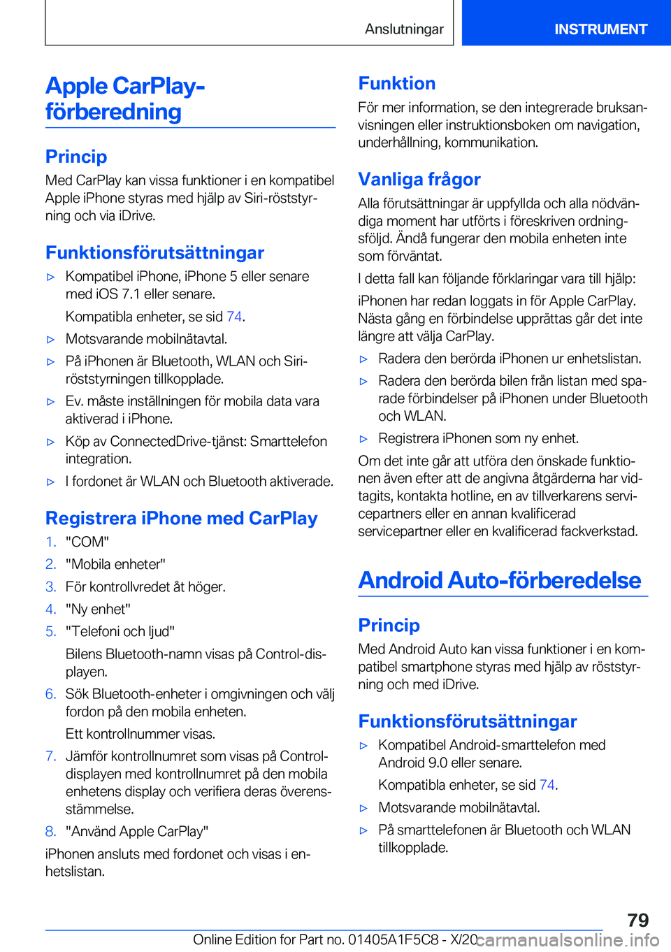 BMW X4 M 2021  InstruktionsbÖcker (in Swedish) �A�p�p�l�e��C�a�r�P�l�a�y�-�f�