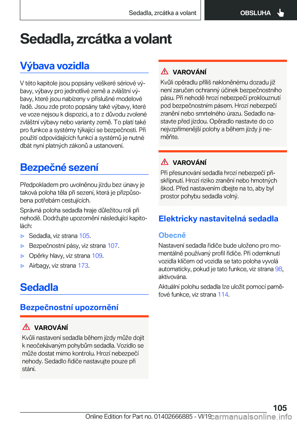 BMW X4 M 2020  Návod na použití (in Czech) �S�e�d�a�d�l�a�,��z�r�c�