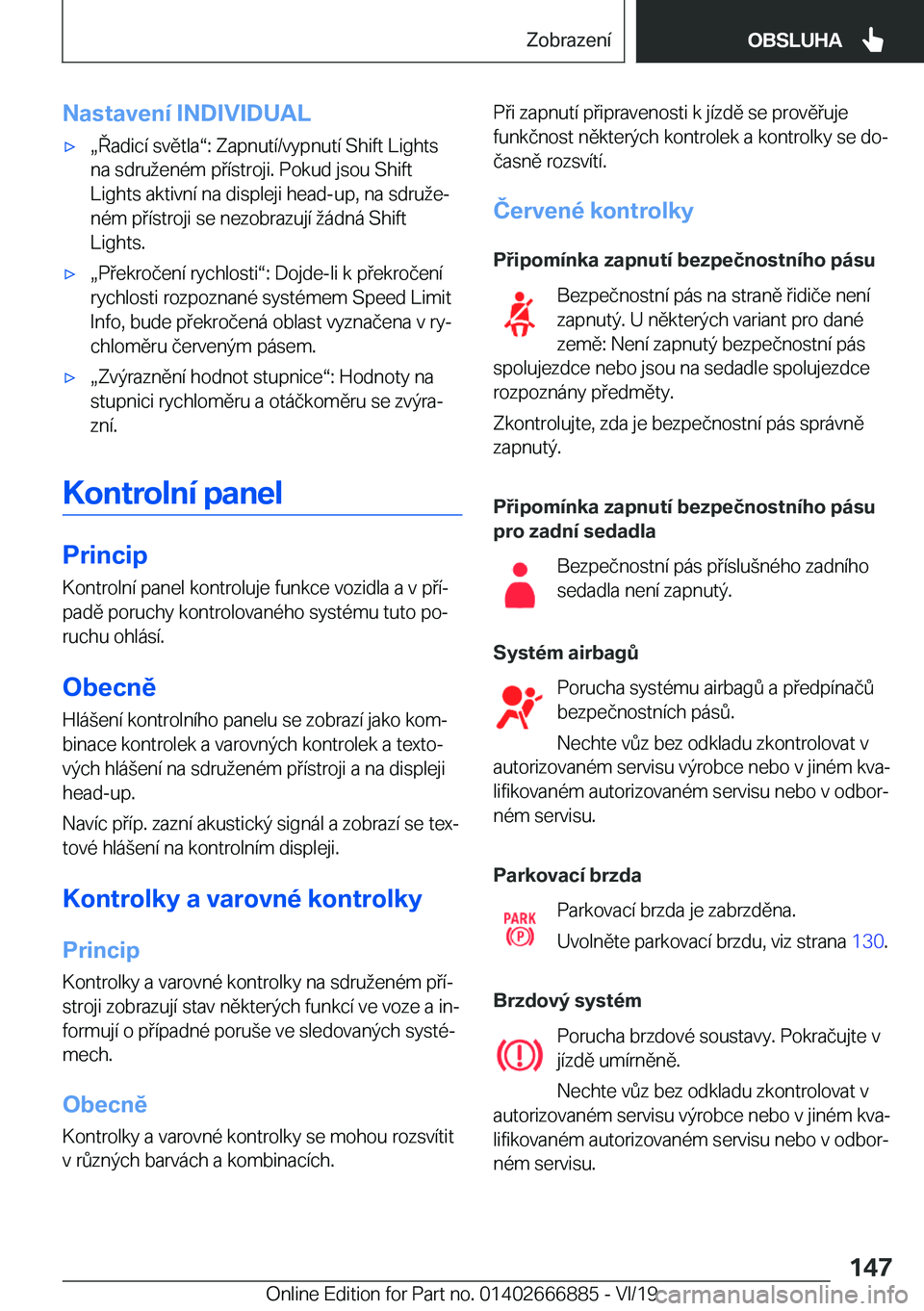 BMW X4 M 2020  Návod na použití (in Czech) �N�a�s�t�a�v�e�n�
