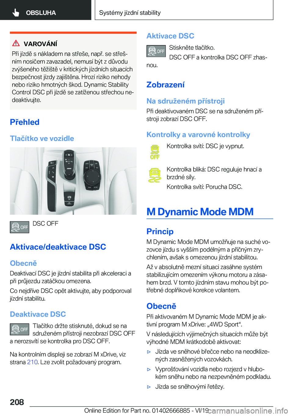 BMW X4 M 2020  Návod na použití (in Czech) �V�A�R�O�V�