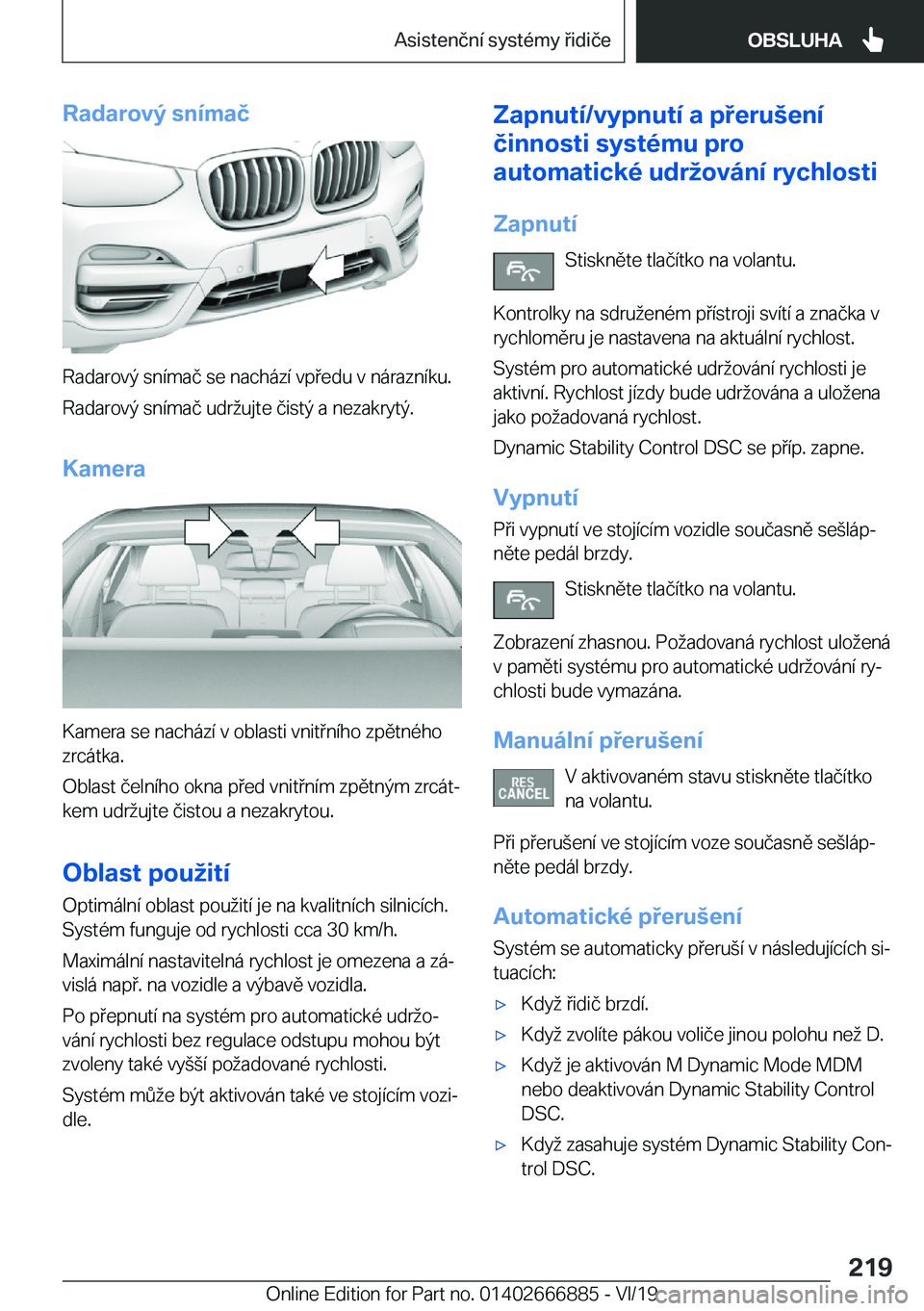 BMW X4 M 2020  Návod na použití (in Czech) �R�a�d�a�r�o�v�