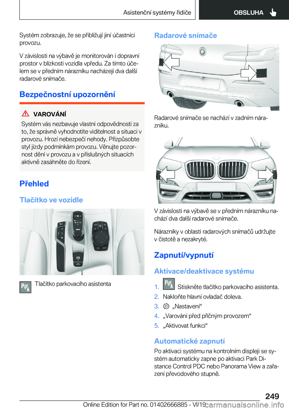 BMW X4 M 2020  Návod na použití (in Czech) �S�y�s�t�