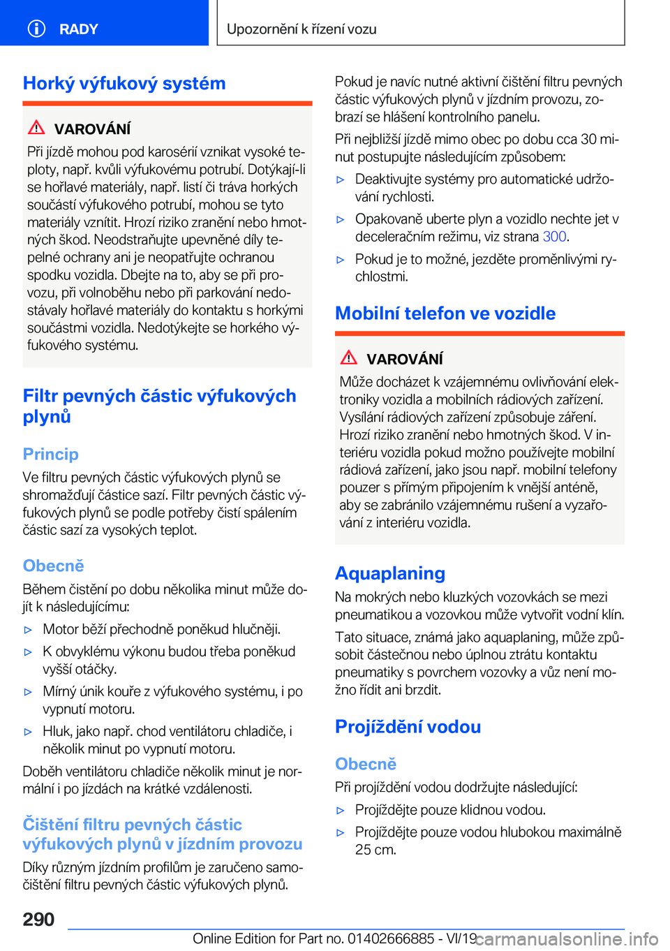 BMW X4 M 2020  Návod na použití (in Czech) �H�o�r�k�