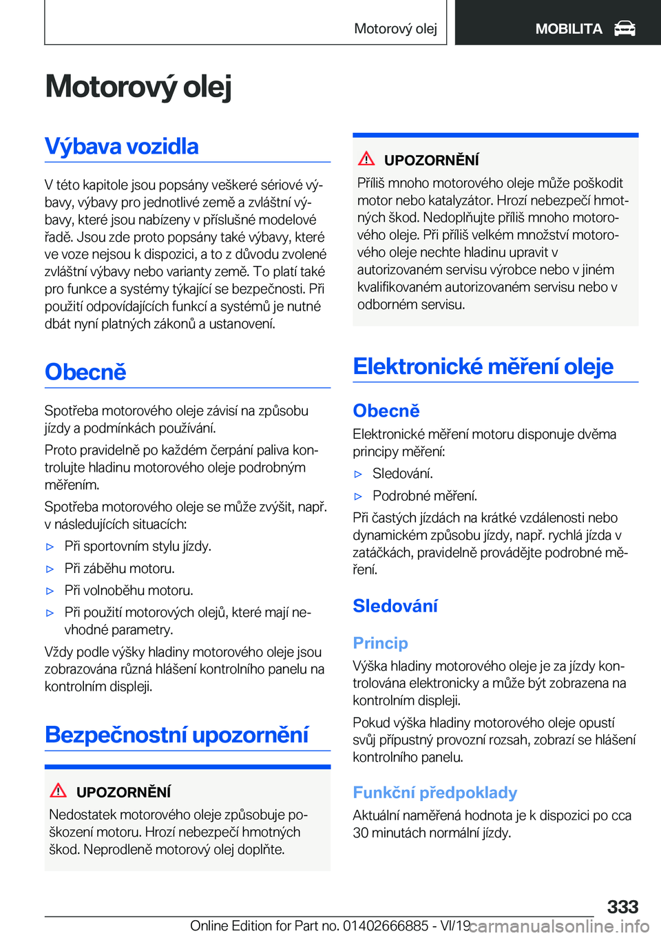 BMW X4 M 2020  Návod na použití (in Czech) �M�o�t�o�r�o�v�