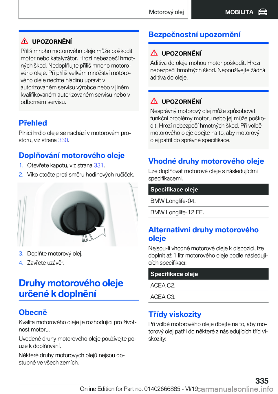 BMW X4 M 2020  Návod na použití (in Czech) �U�P�O�Z�O�R�N�Ě�N�