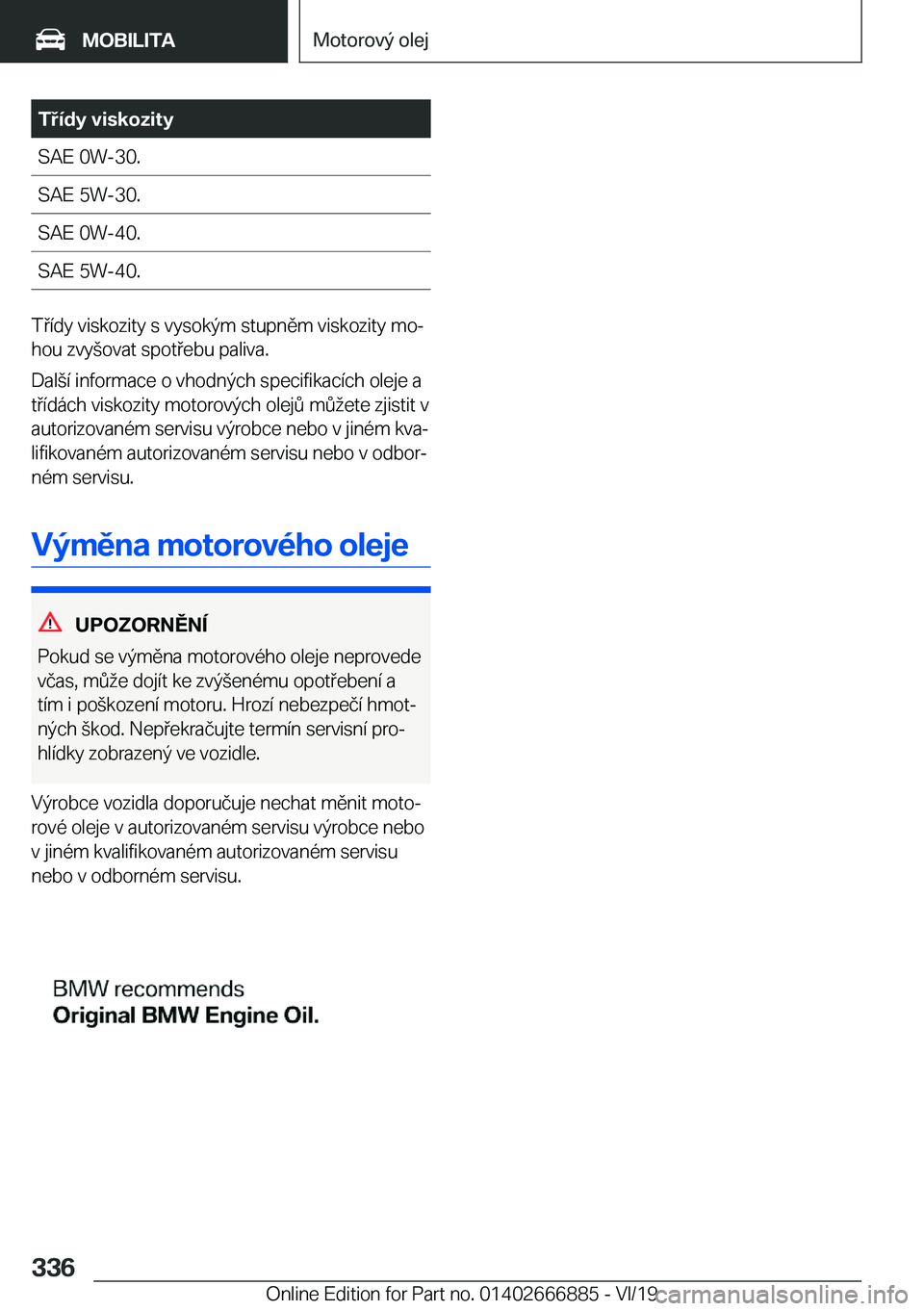 BMW X4 M 2020  Návod na použití (in Czech) �T�