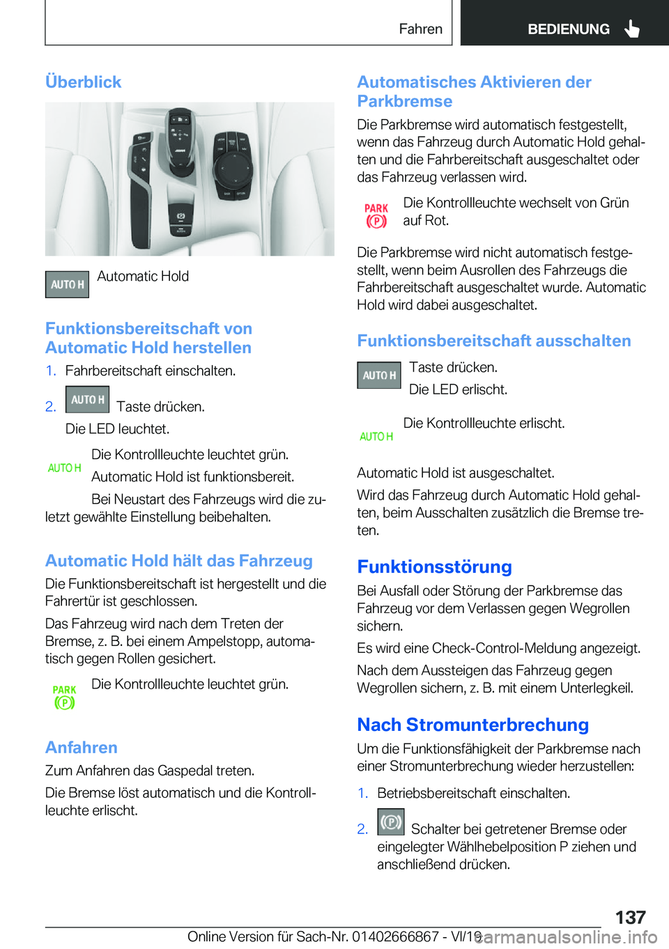 BMW X4 M 2020  Betriebsanleitungen (in German) �