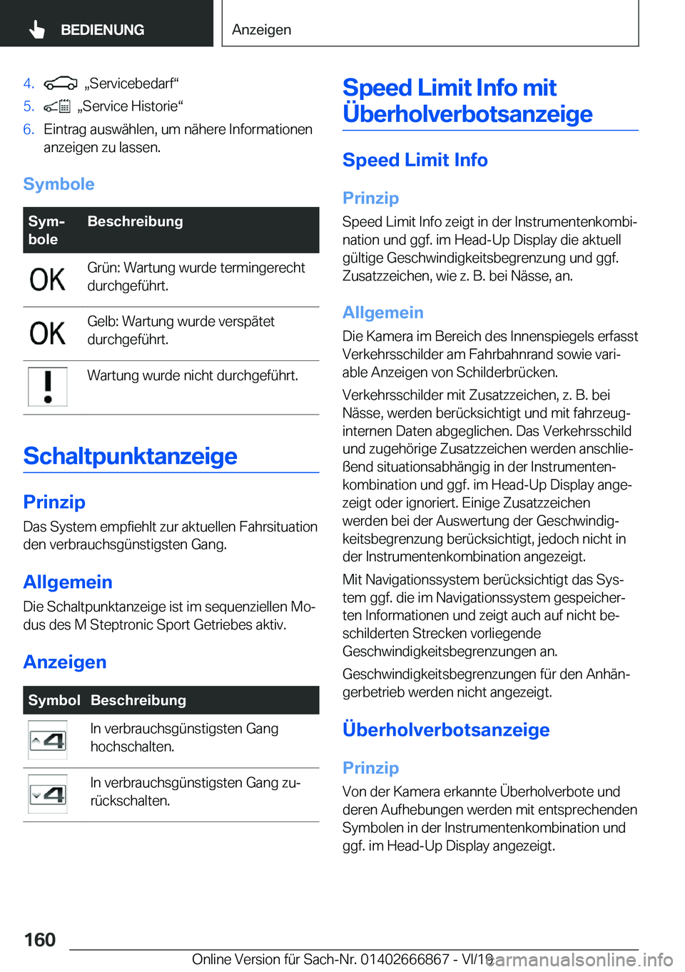 BMW X4 M 2020  Betriebsanleitungen (in German) �4�.��x�S�e�r�v�i�c�e�b�e�d�a�r�fv�5�.��x�S�e�r�v�i�c�e��H�i�s�t�o�r�i�ev�6�.�E�i�n�t�r�a�g��a�u�s�w�