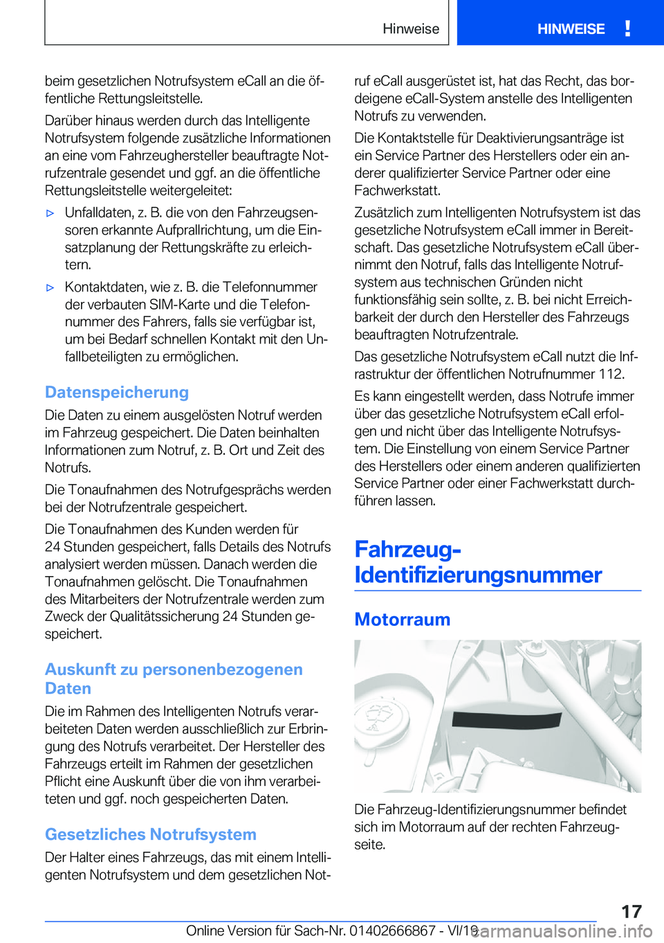 BMW X4 M 2020  Betriebsanleitungen (in German) �b�e�i�m��g�e�s�e�t�z�l�i�c�h�e�n��N�o�t�r�u�f�s�y�s�t�e�m��e�C�a�l�l��a�n��d�i�e��