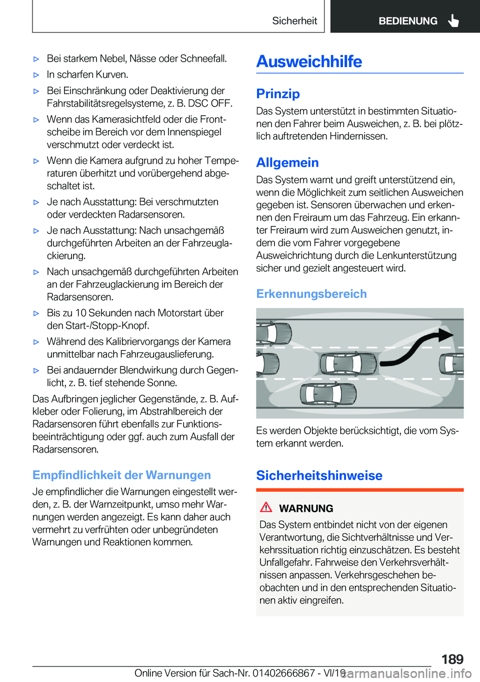 BMW X4 M 2020  Betriebsanleitungen (in German) 'x�B�e�i��s�t�a�r�k�e�m��N�e�b�e�l�,��N�