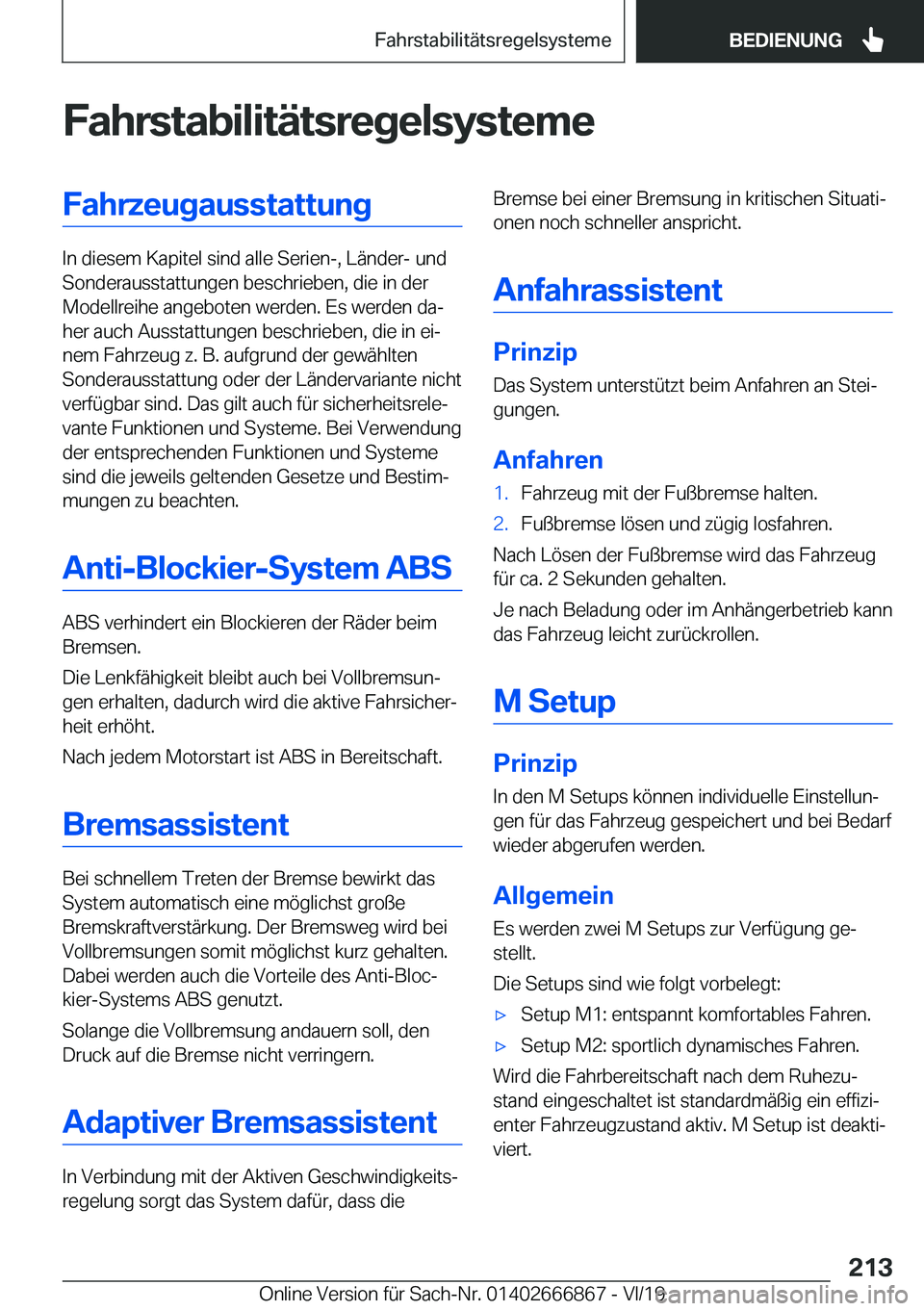 BMW X4 M 2020  Betriebsanleitungen (in German) �F�a�h�r�s�t�a�b�i�l�i�t�