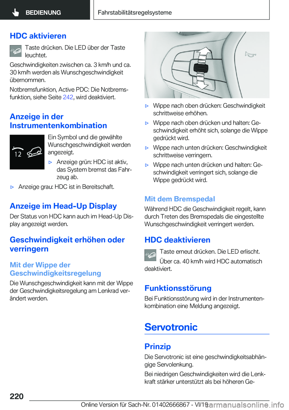 BMW X4 M 2020  Betriebsanleitungen (in German) �H�D�C��a�k�t�i�v�i�e�r�e�n�T�a�s�t�e��d�r�