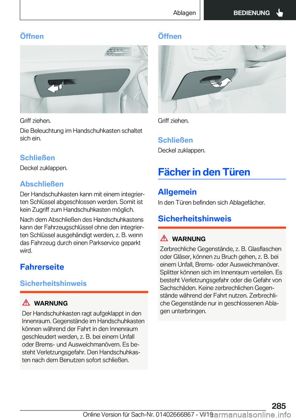BMW X4 M 2020  Betriebsanleitungen (in German) �
