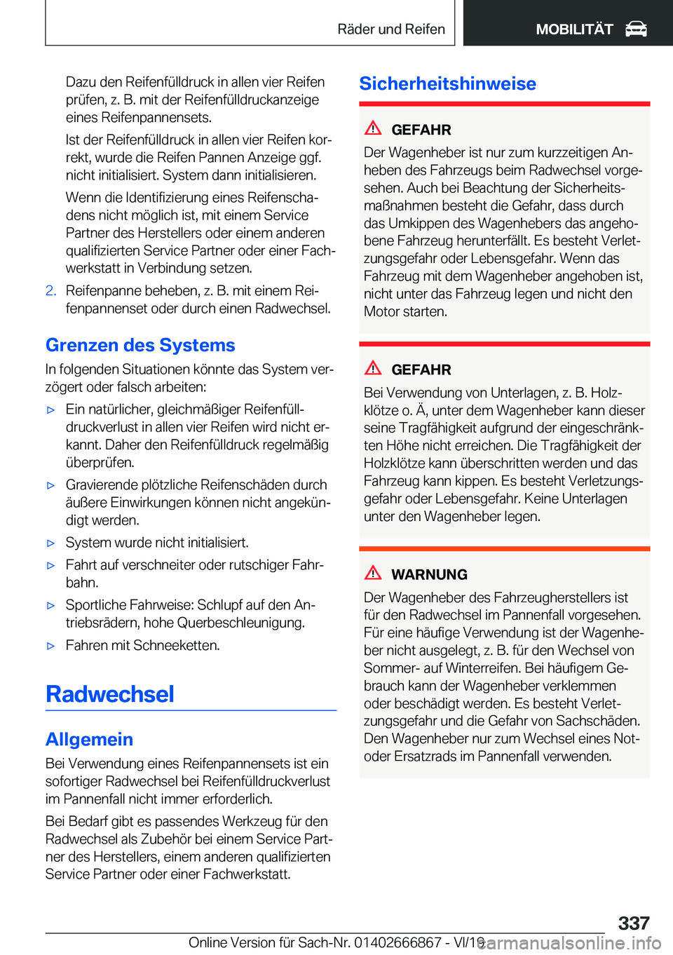 BMW X4 M 2020  Betriebsanleitungen (in German) �D�a�z�u��d�e�n��R�e�i�f�e�n�f�