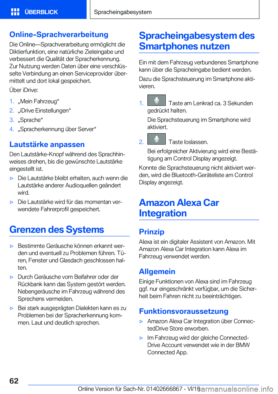BMW X4 M 2020  Betriebsanleitungen (in German) �O�n�l�i�n�e�-�S�p�r�a�c�h�v�e�r�a�r�b�e�i�t�u�n�g�D�i�e��O�n�l�i�n�en�S�p�r�a�c�h�v�e�r�a�r�b�e�i�t�u�n�g��e�r�m�