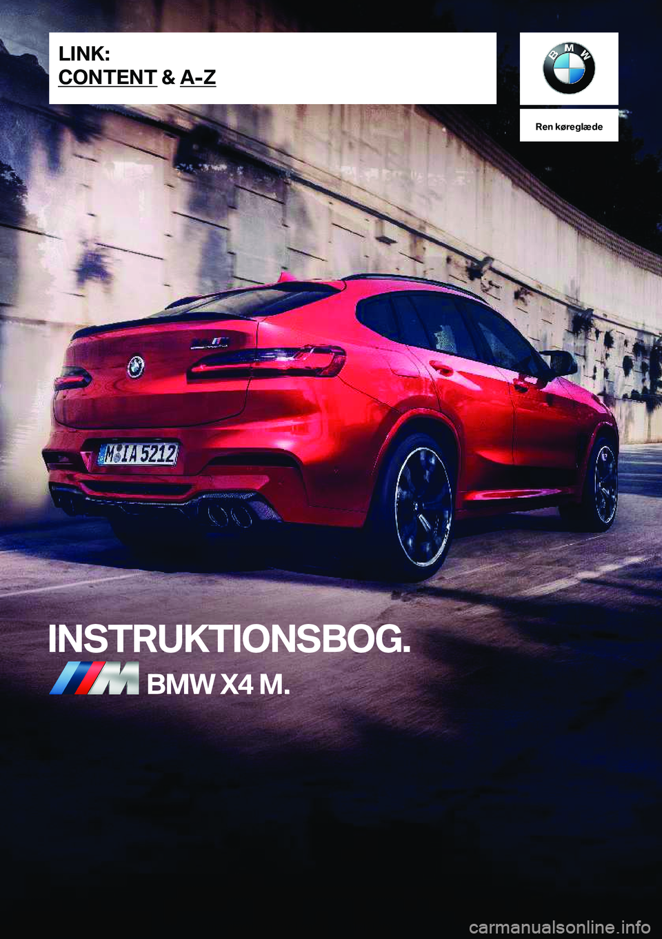 BMW X4 M 2020  InstruktionsbØger (in Danish) �R�e�n��k�