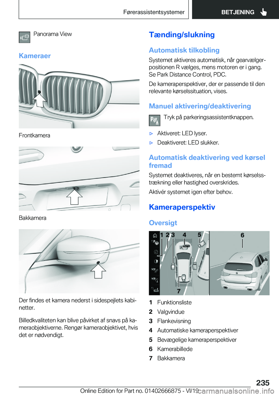 BMW X4 M 2020  InstruktionsbØger (in Danish) �P�a�n�o�r�a�m�a��V�i�e�w
�K�a�m�e�r�a�e�r
�F�r�o�n�t�k�a�m�e�r�a
�B�a�k�k�a�m�e�r�a
�D�e�r��f�i�n�d�e�s��e�t��k�a�m�e�r�a��n�e�d�e�r�s�t��i��s�i�d�e�s�p�e�j�l�e�t�s��k�a�b�ij
�n�e�t�t�e�r�.
