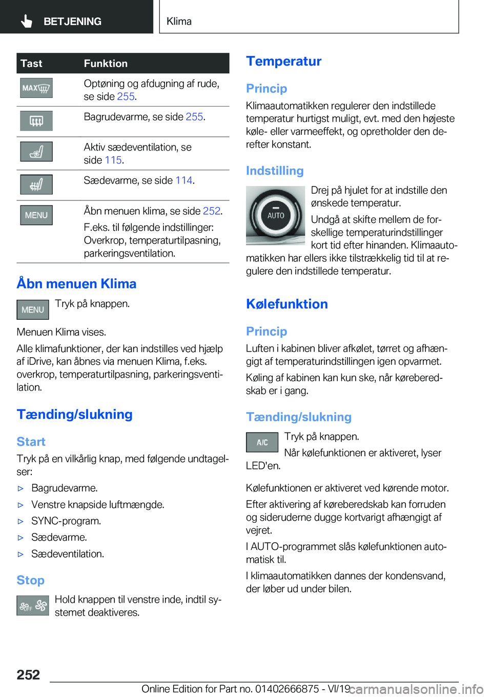 BMW X4 M 2020  InstruktionsbØger (in Danish) �T�a�s�t�F�u�n�k�t�i�o�n�O�p�t�