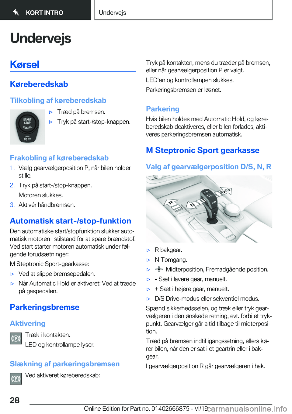 BMW X4 M 2020  InstruktionsbØger (in Danish) �U�n�d�e�r�v�e�j�s�K�