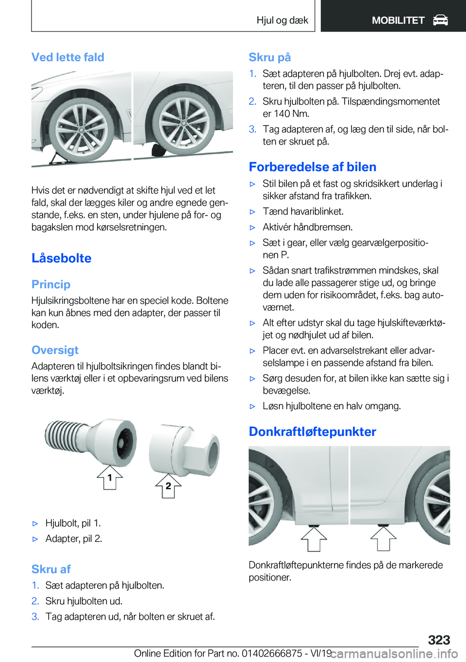 BMW X4 M 2020  InstruktionsbØger (in Danish) �V�e�d��l�e�t�t�e��f�a�l�d
�H�v�i�s��d�e�t��e�r��n�