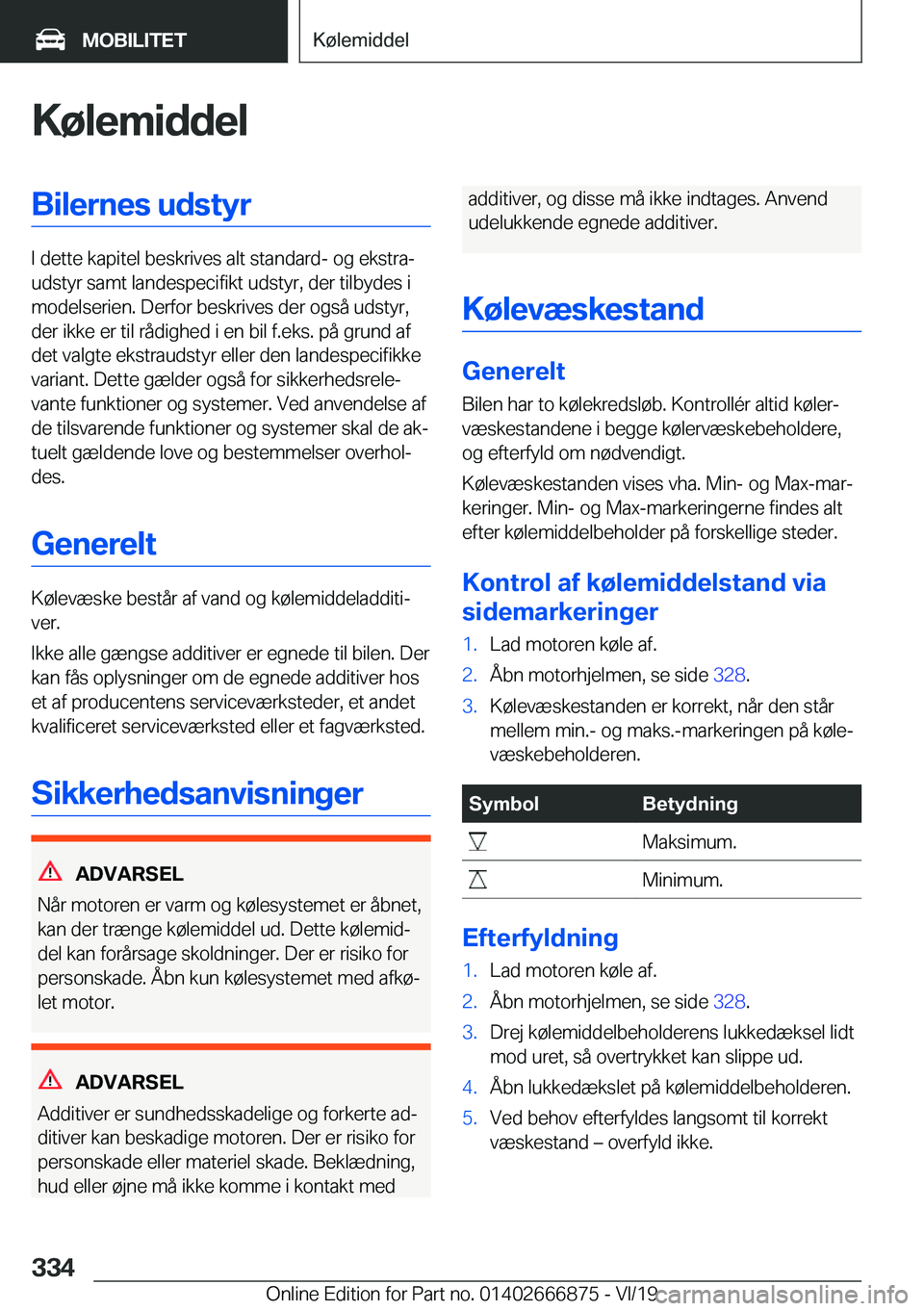BMW X4 M 2020  InstruktionsbØger (in Danish) �K�