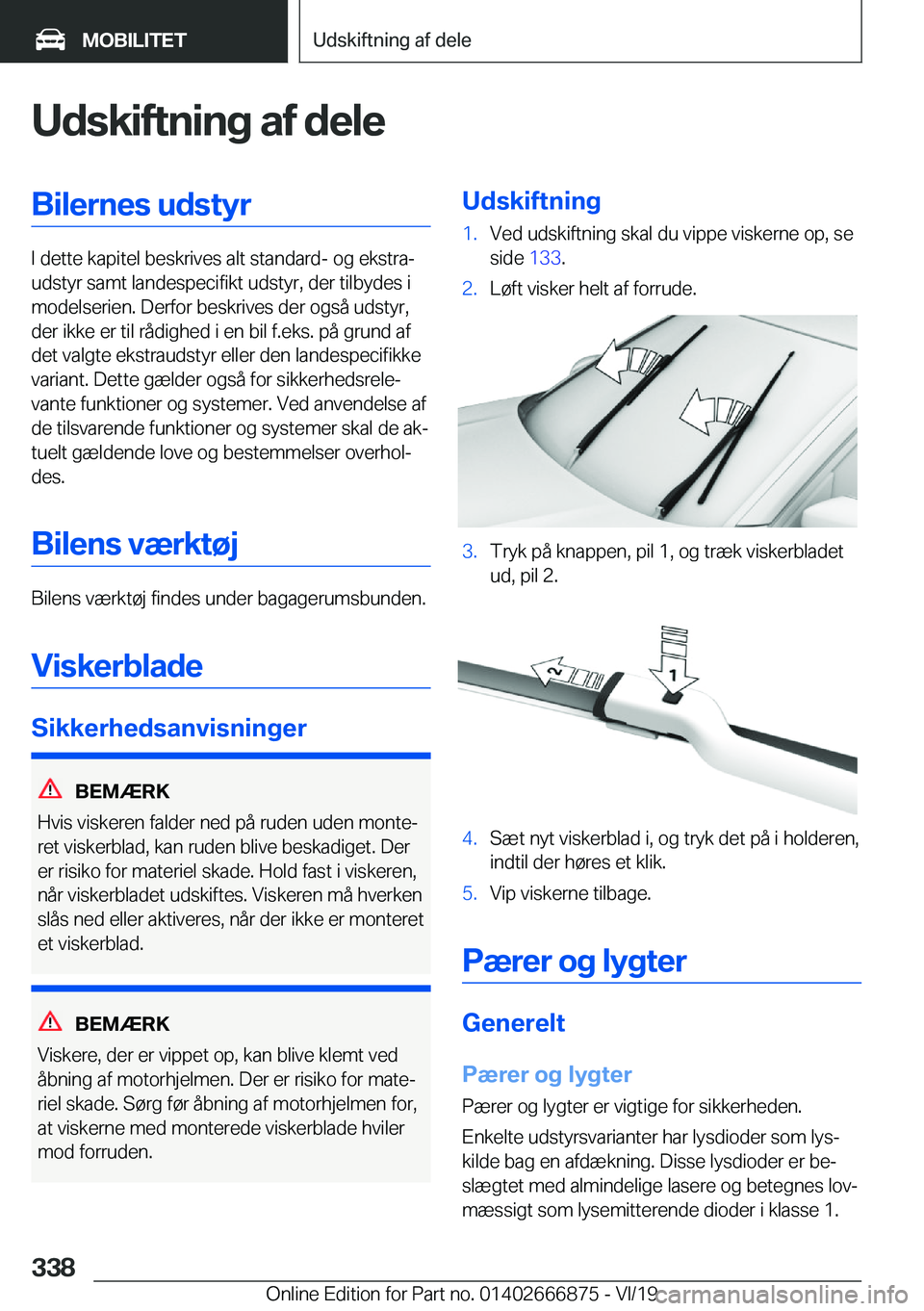 BMW X4 M 2020  InstruktionsbØger (in Danish) �U�d�s�k�i�f�t�n�i�n�g��a�f��d�e�l�e�B�i�l�e�r�n�e�s��u�d�s�t�y�r
�I��d�e�t�t�e��k�a�p�i�t�e�l��b�e�s�k�r�i�v�e�s��a�l�t��s�t�a�n�d�a�r�d�-��o�g��e�k�s�t�r�aj
�u�d�s�t�y�r��s�a�m�t��l�a�n