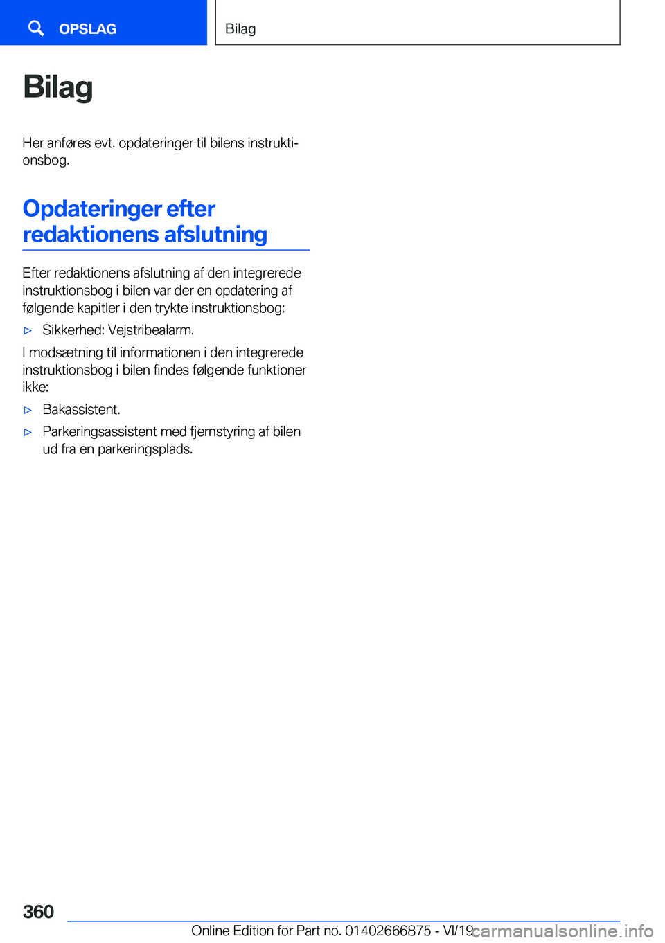 BMW X4 M 2020  InstruktionsbØger (in Danish) �B�i�l�a�g�H�e�r��a�n�f�