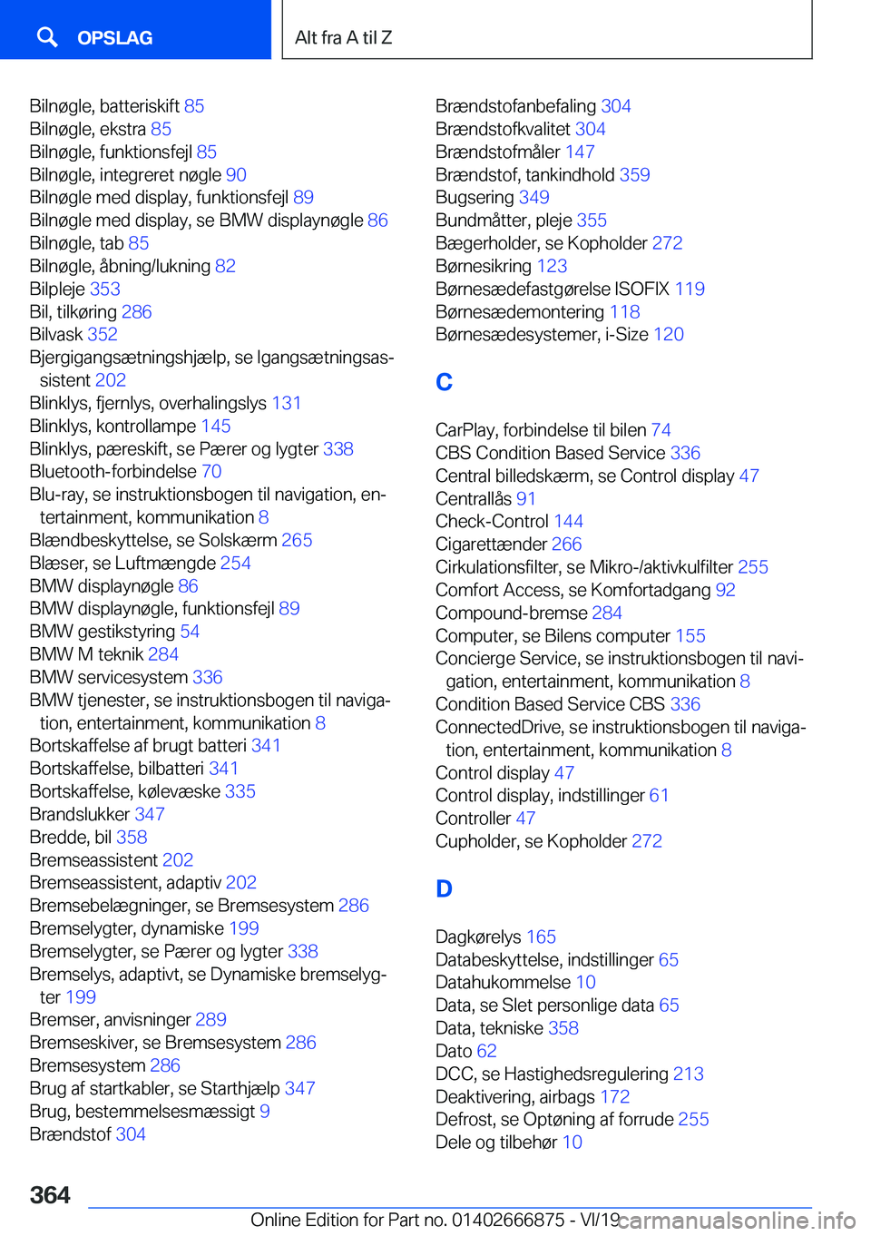 BMW X4 M 2020  InstruktionsbØger (in Danish) �B�i�l�n�