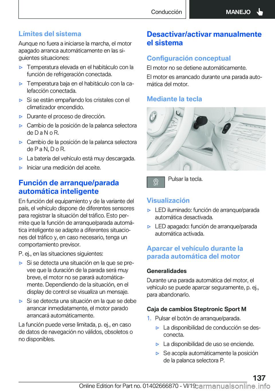BMW X4 M 2020  Manuales de Empleo (in Spanish) �L�
