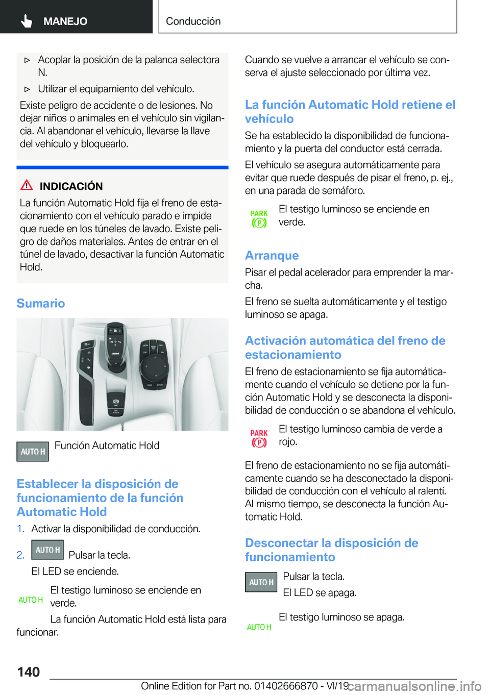 BMW X4 M 2020  Manuales de Empleo (in Spanish) x�A�c�o�p�l�a�r��l�a��p�o�s�i�c�i�