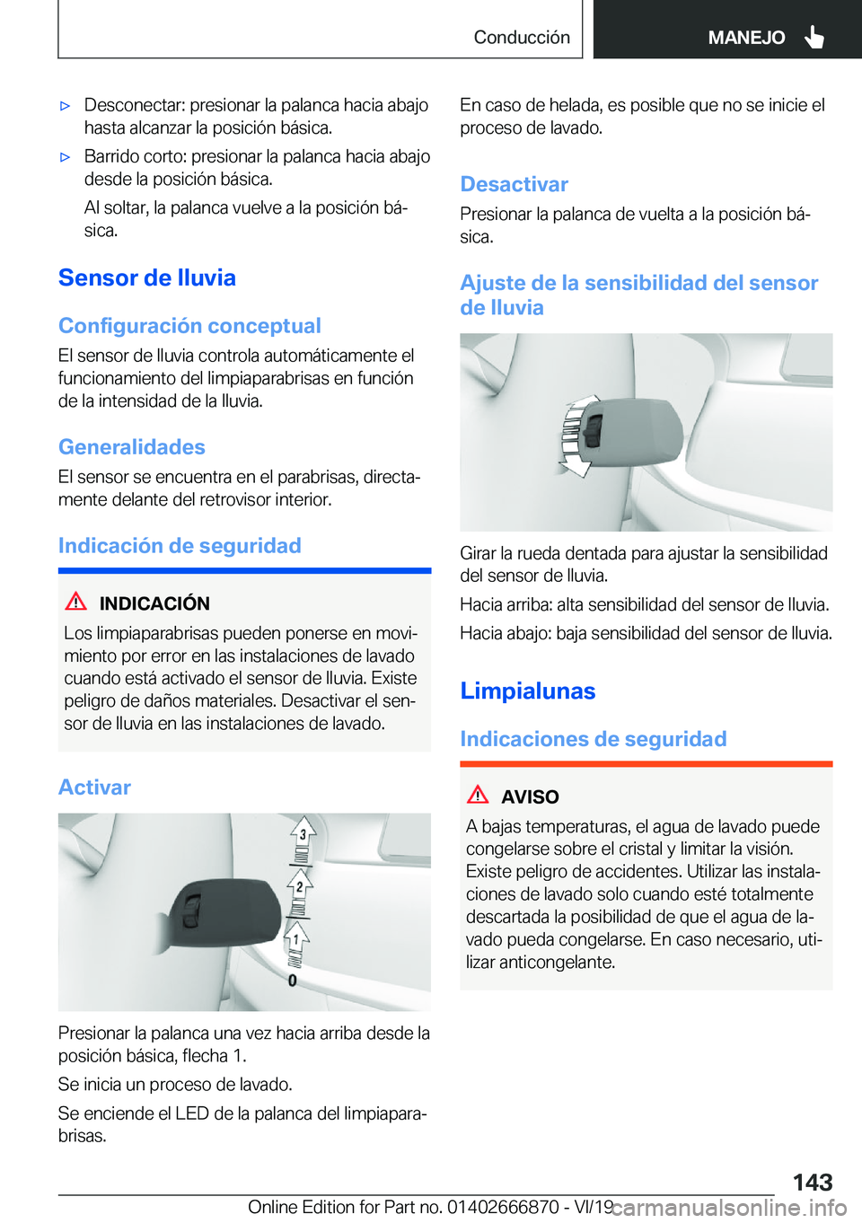 BMW X4 M 2020  Manuales de Empleo (in Spanish) x�D�e�s�c�o�n�e�c�t�a�r�:��p�r�e�s�i�o�n�a�r��l�a��p�a�l�a�n�c�a��h�a�c�i�a��a�b�a�j�o
�h�a�s�t�a��a�l�c�a�n�z�a�r��l�a��p�o�s�i�c�i�