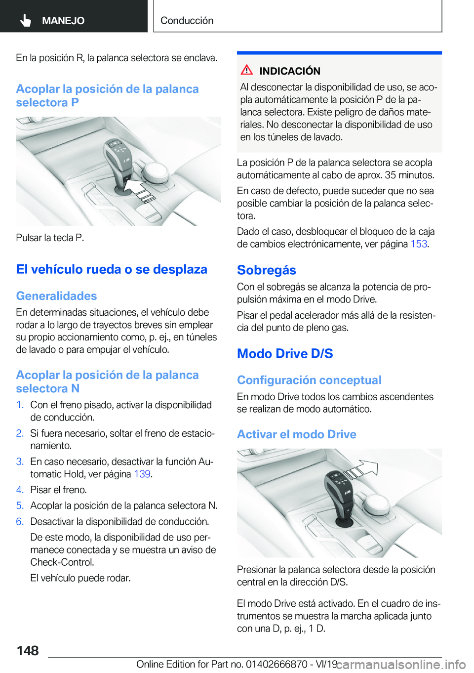 BMW X4 M 2020  Manuales de Empleo (in Spanish) �E�n��l�a��p�o�s�i�c�i�