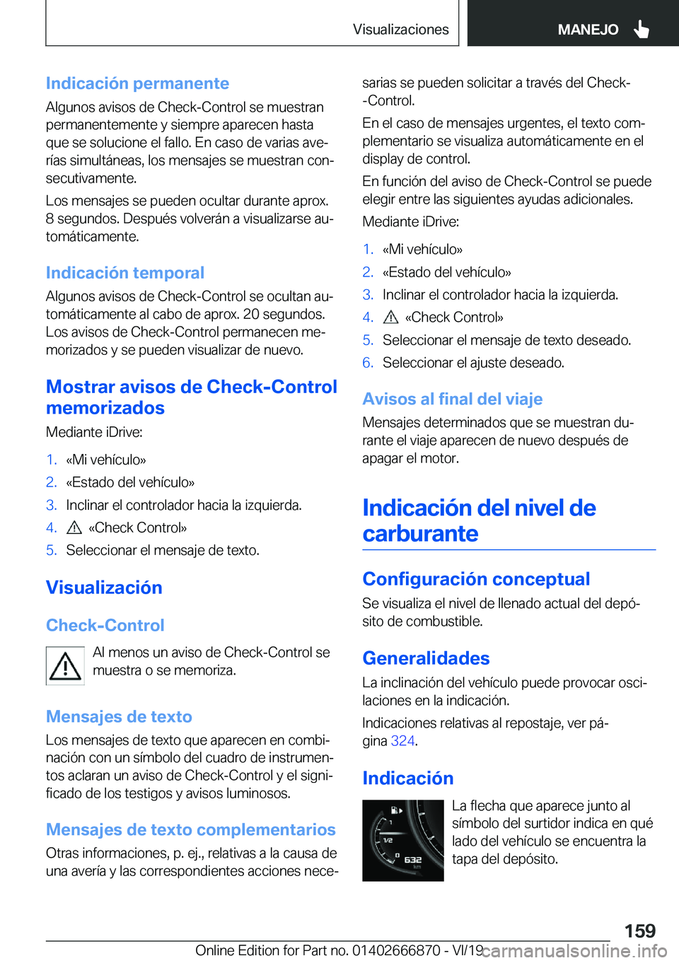BMW X4 M 2020  Manuales de Empleo (in Spanish) �I�n�d�i�c�a�c�i�