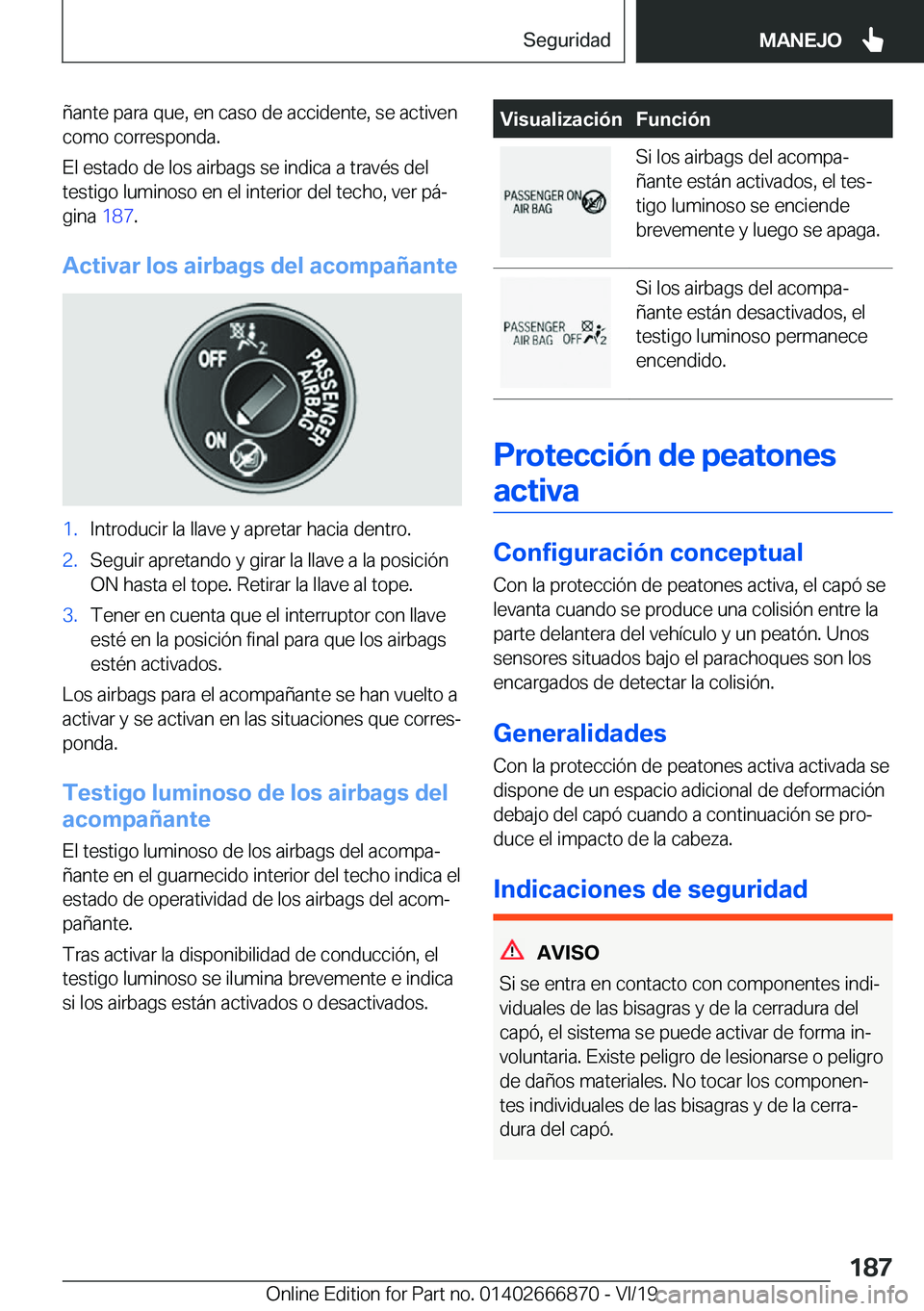 BMW X4 M 2020  Manuales de Empleo (in Spanish) �