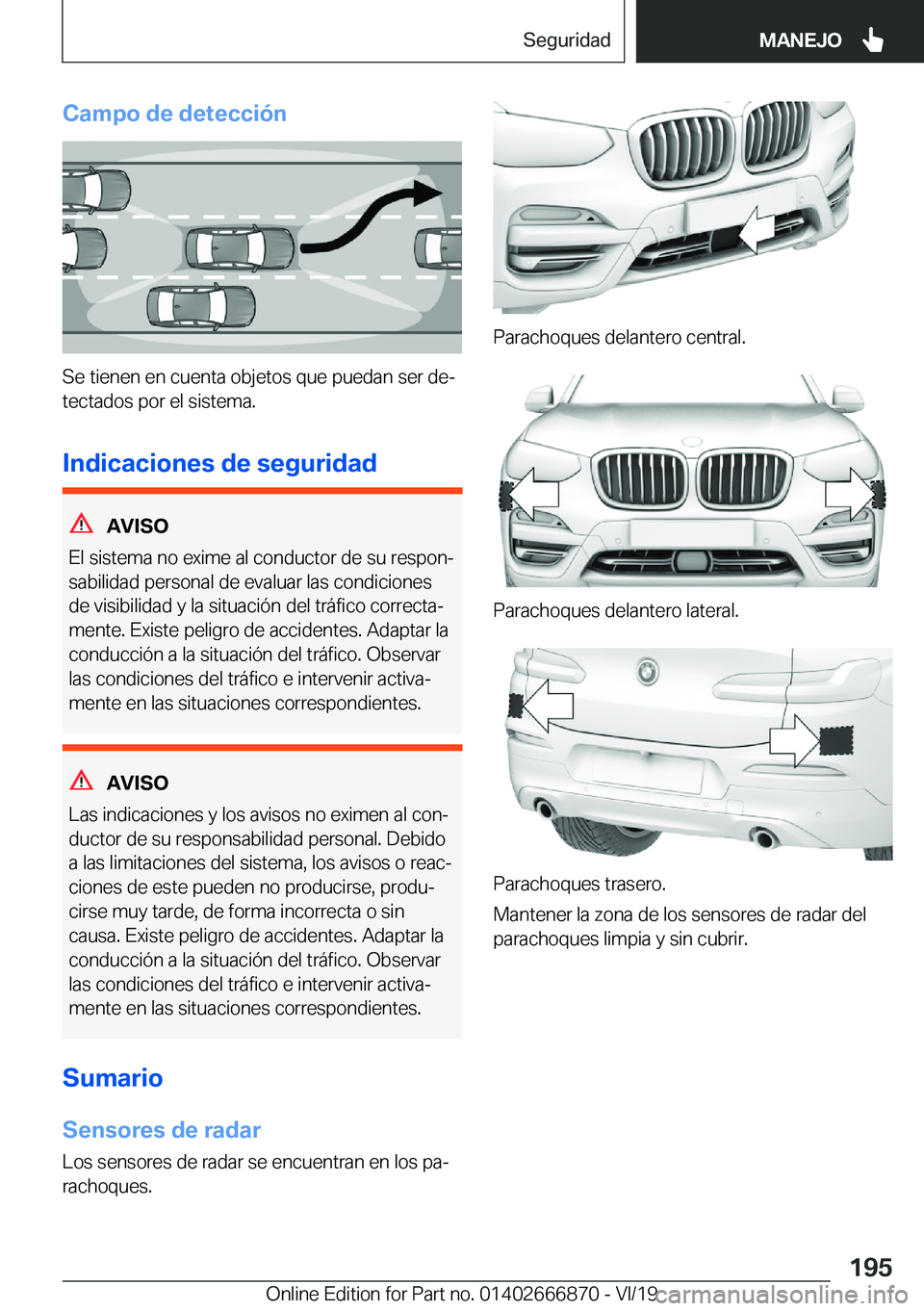 BMW X4 M 2020  Manuales de Empleo (in Spanish) �C�a�m�p�o��d�e��d�e�t�e�c�c�i�