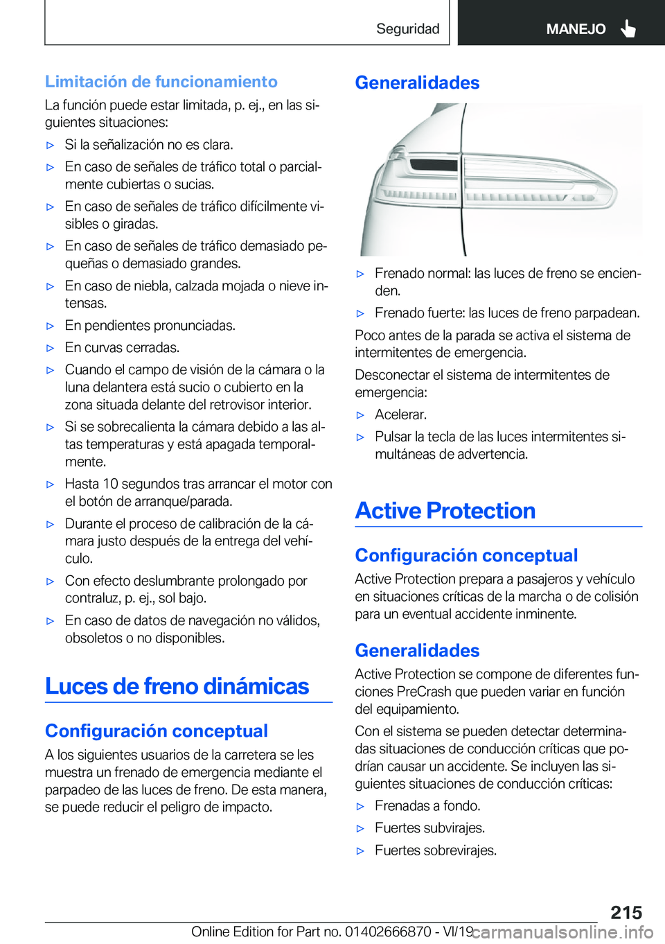 BMW X4 M 2020  Manuales de Empleo (in Spanish) �L�i�m�i�t�a�c�i�