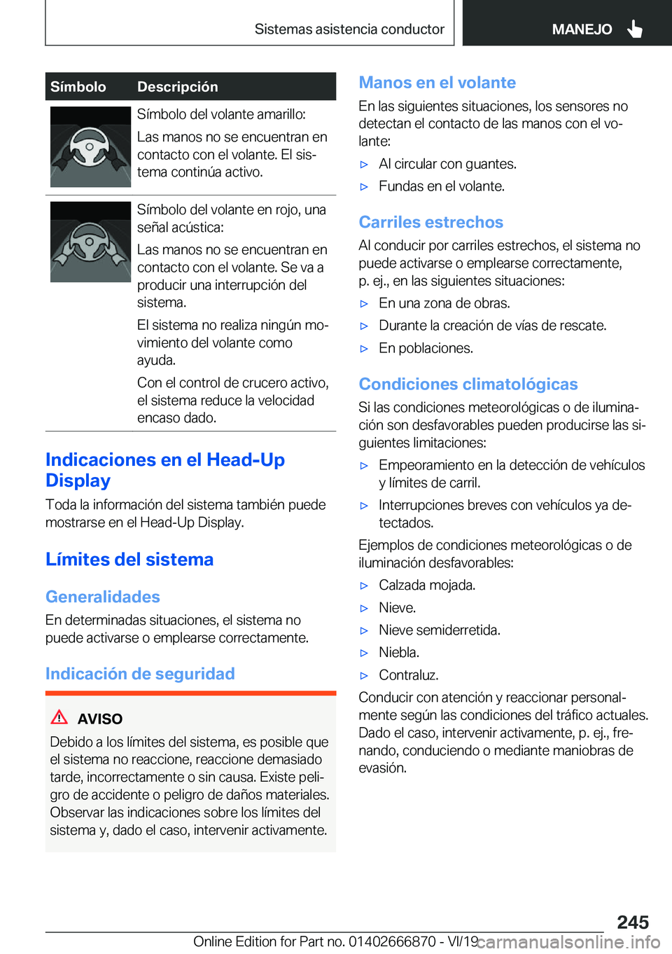BMW X4 M 2020  Manuales de Empleo (in Spanish) �S�