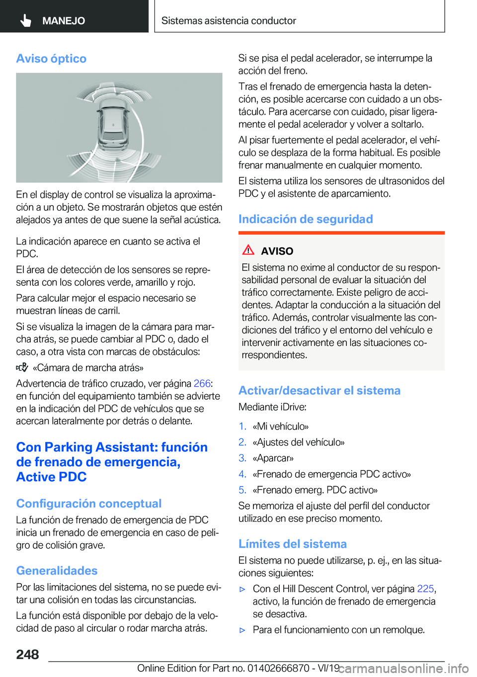 BMW X4 M 2020  Manuales de Empleo (in Spanish) �A�v�i�s�o��