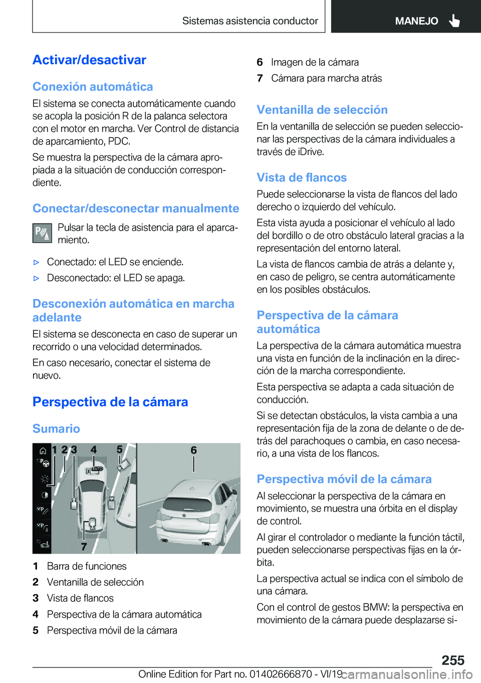BMW X4 M 2020  Manuales de Empleo (in Spanish) �A�c�t�i�v�a�r�/�d�e�s�a�c�t�i�v�a�r�C�o�n�e�x�i�