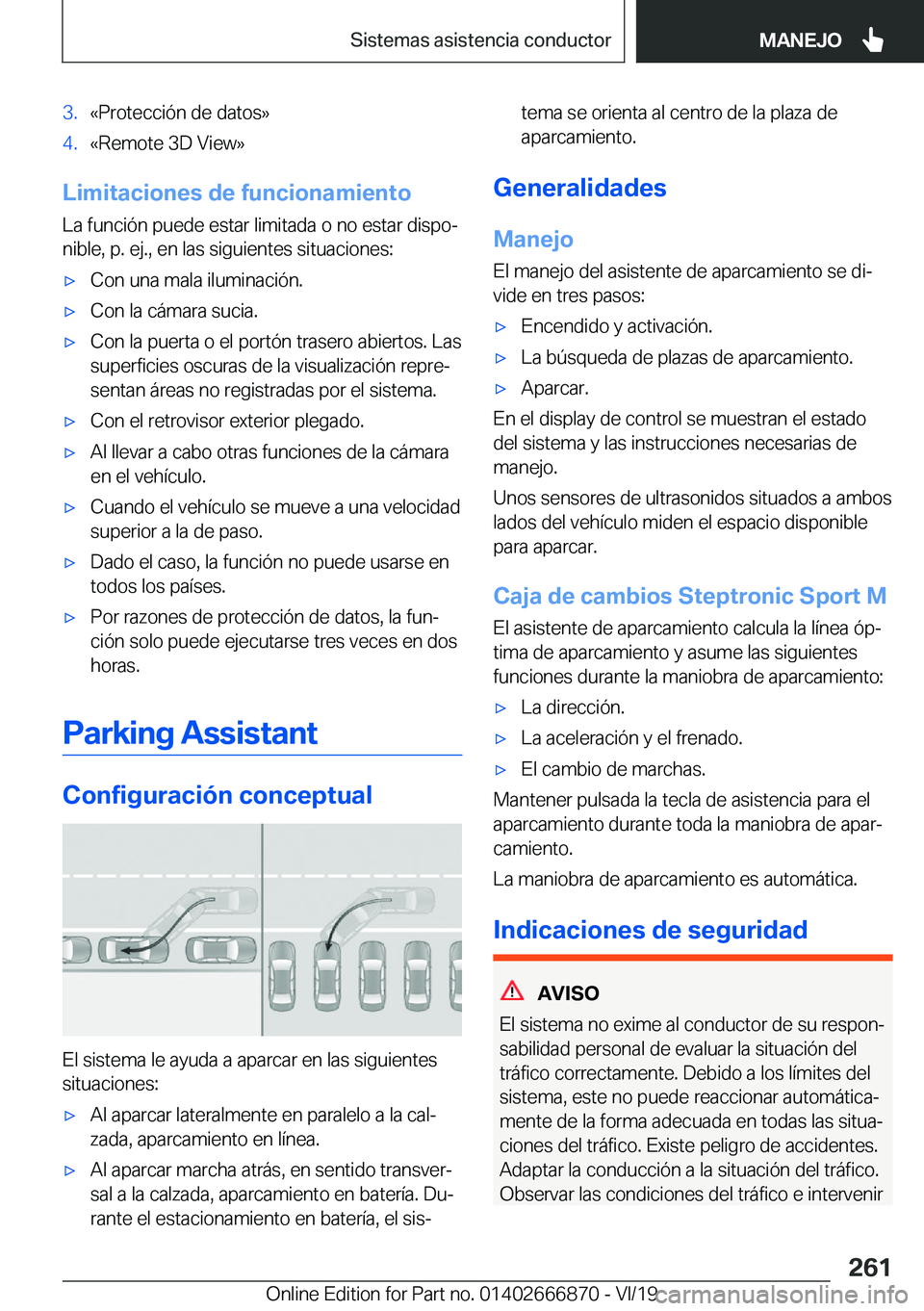 BMW X4 M 2020  Manuales de Empleo (in Spanish) �3�.�«�P�r�o�t�e�c�c�i�