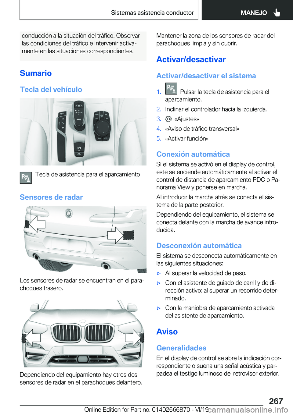 BMW X4 M 2020  Manuales de Empleo (in Spanish) �c�o�n�d�u�c�c�i�