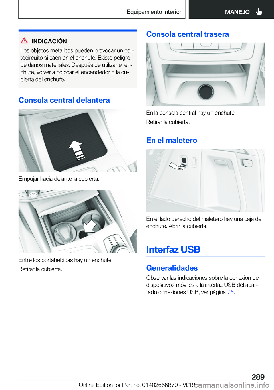 BMW X4 M 2020  Manuales de Empleo (in Spanish) �I�N�D�I�C�A�C�I�