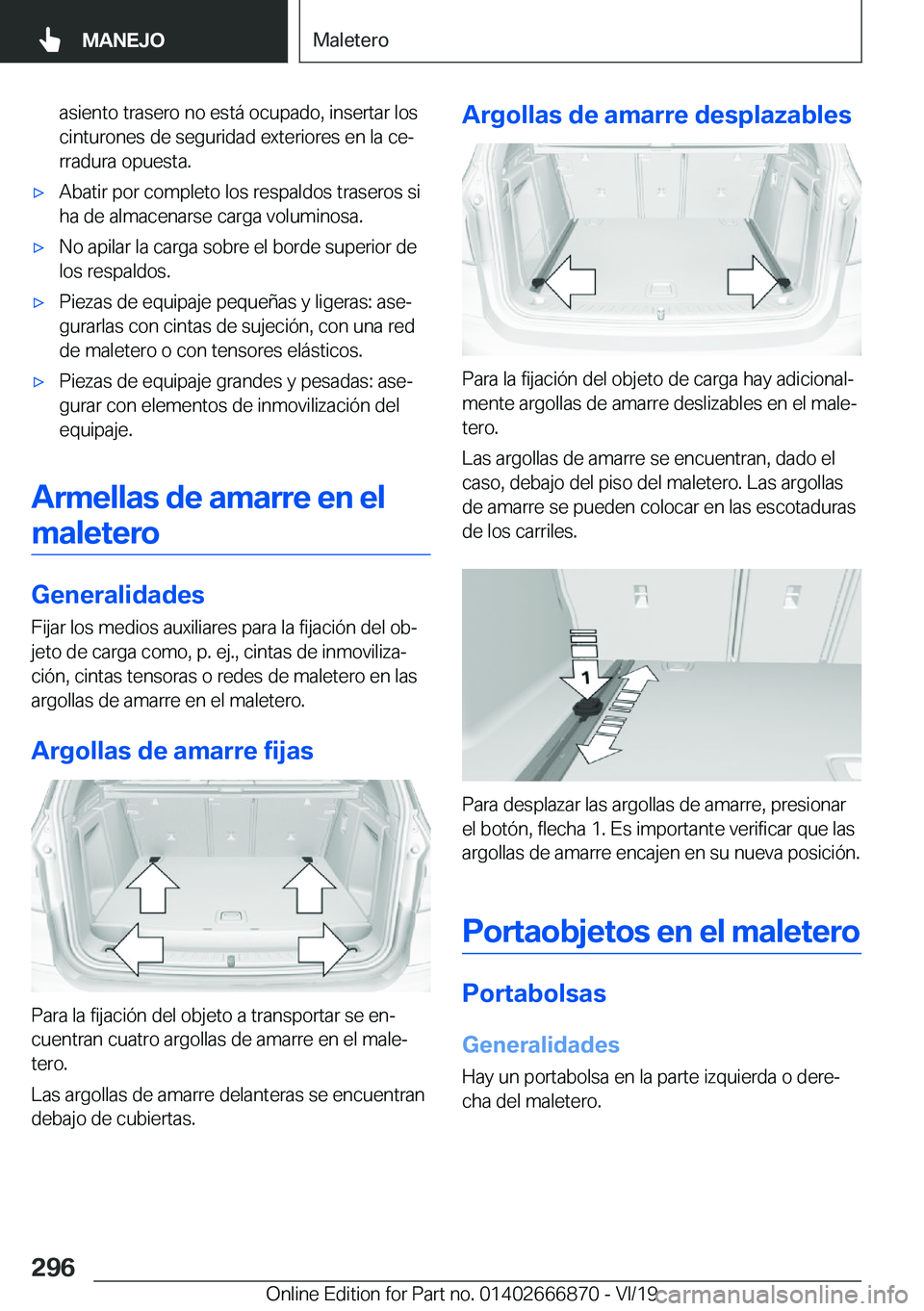BMW X4 M 2020  Manuales de Empleo (in Spanish) �a�s�i�e�n�t�o��t�r�a�s�e�r�o��n�o��e�s�t�