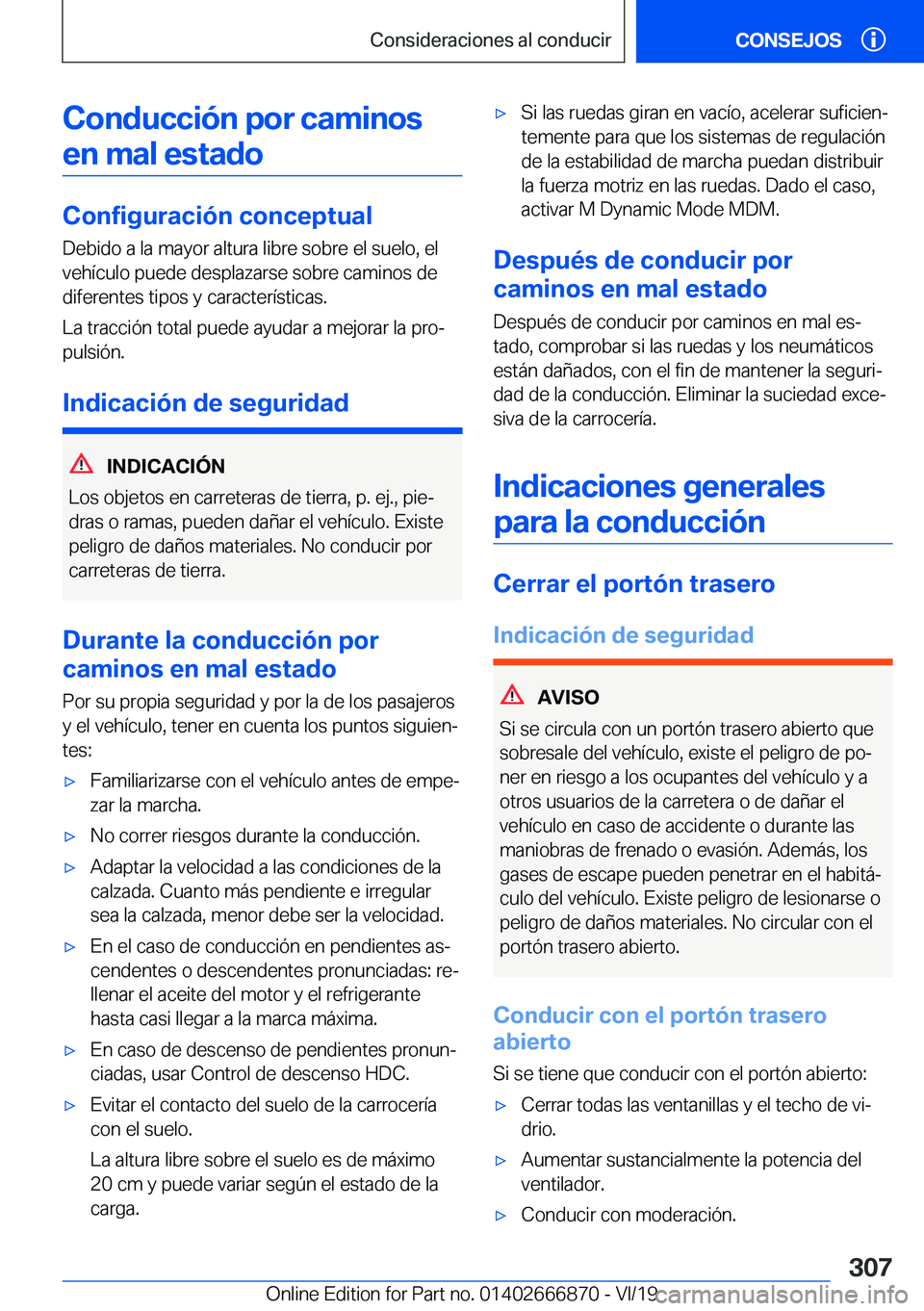 BMW X4 M 2020  Manuales de Empleo (in Spanish) �C�o�n�d�u�c�c�i�