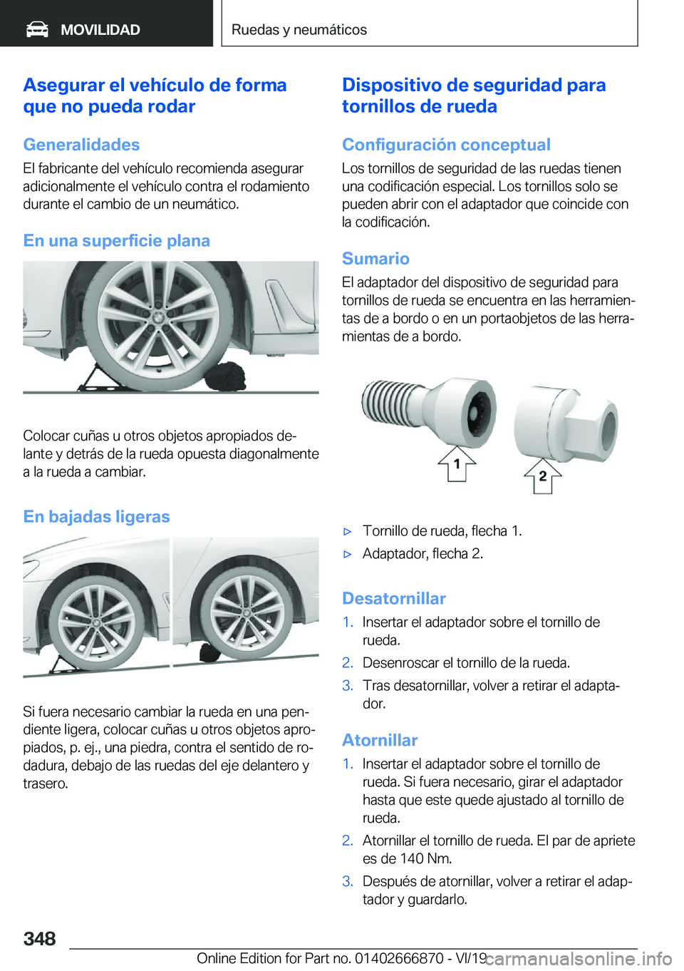 BMW X4 M 2020  Manuales de Empleo (in Spanish) �A�s�e�g�u�r�a�r��e�l��v�e�h�