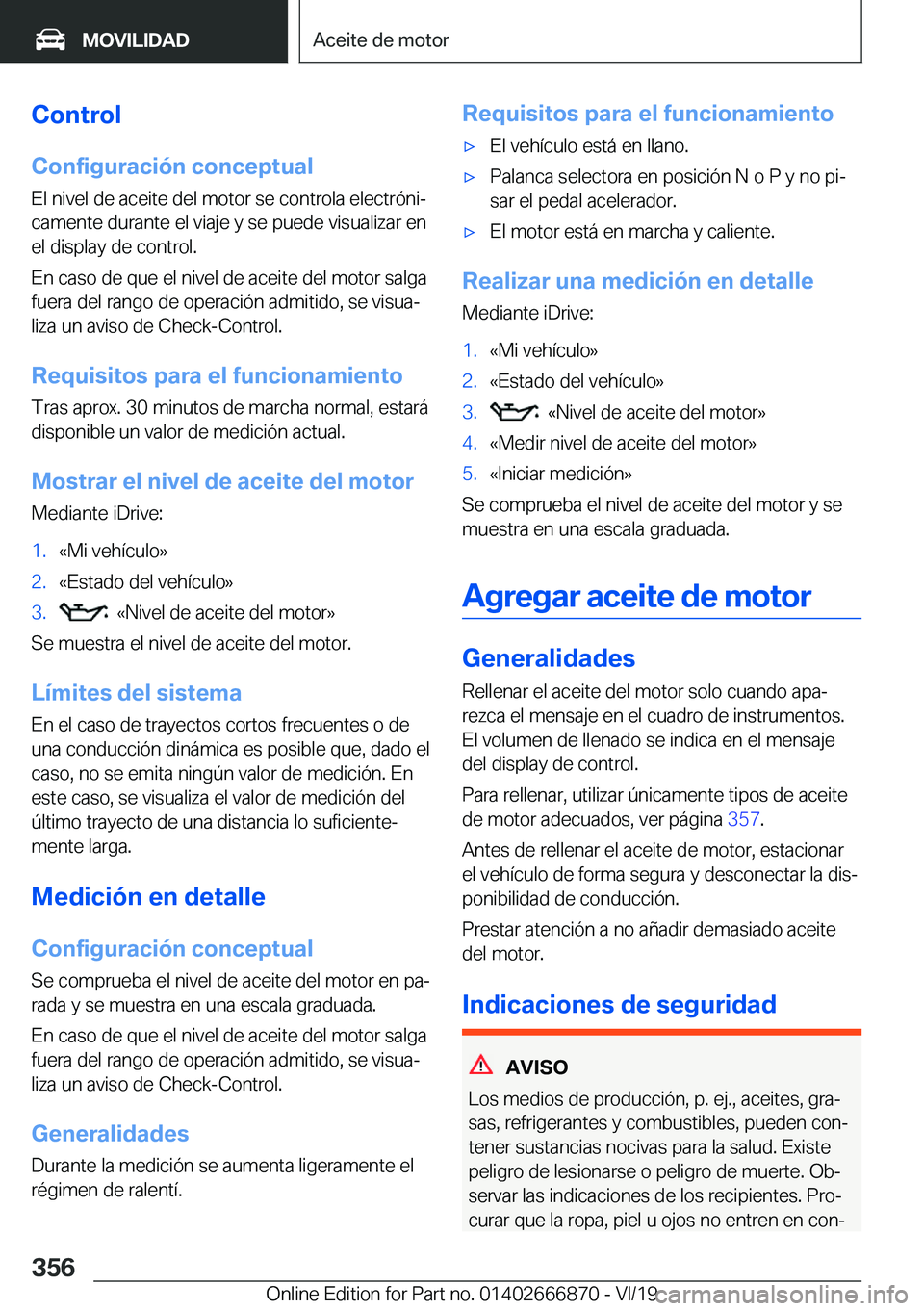 BMW X4 M 2020  Manuales de Empleo (in Spanish) �C�o�n�t�r�o�l
�C�o�n�f�i�g�u�r�a�c�i�
