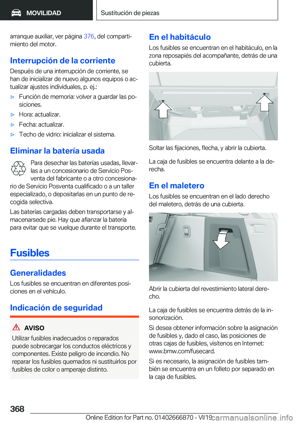 BMW X4 M 2020  Manuales de Empleo (in Spanish) �a�r�r�a�n�q�u�e��a�u�x�i�l�i�a�r�,��v�e�r��p�