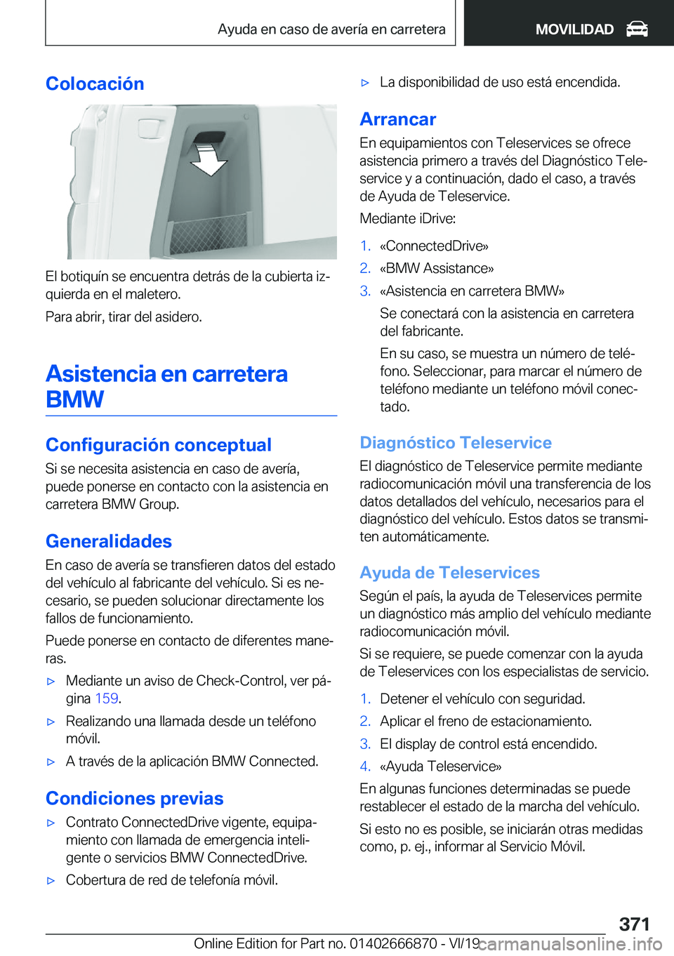 BMW X4 M 2020  Manuales de Empleo (in Spanish) �C�o�l�o�c�a�c�i�