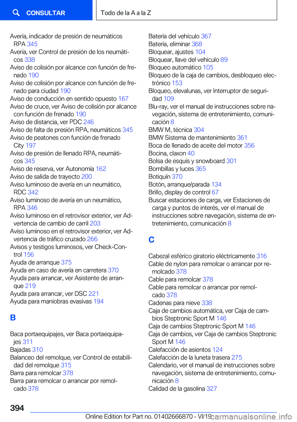 BMW X4 M 2020  Manuales de Empleo (in Spanish) �A�v�e�r�